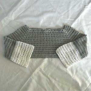 handmade crochet long sleeve mesh top